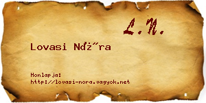 Lovasi Nóra névjegykártya