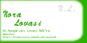 nora lovasi business card